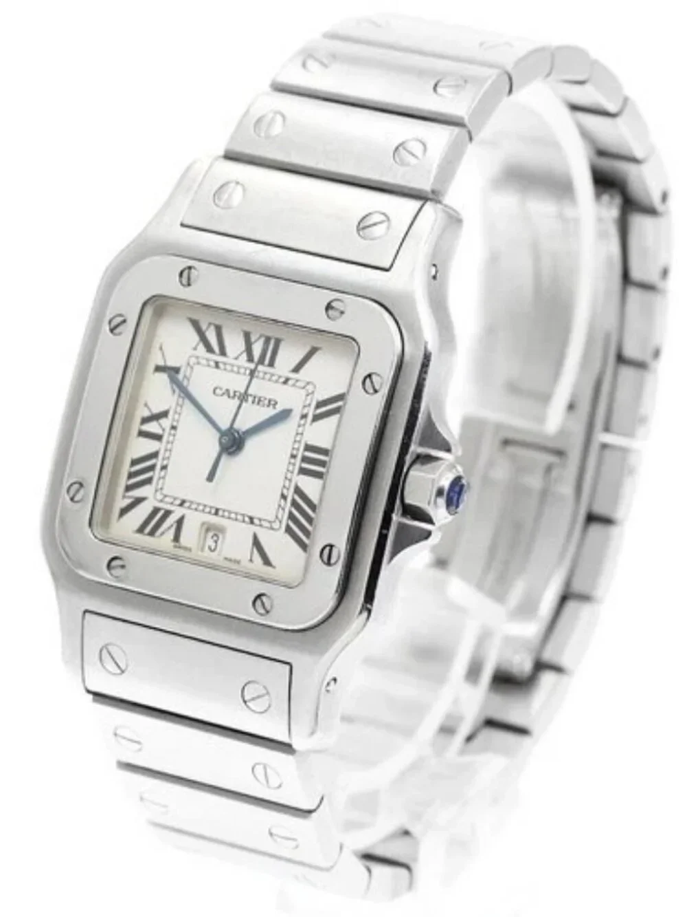 CARTIER Santos GalbeeLM W20060D6 Date Beige Dial Quartz Men's Watch_962308